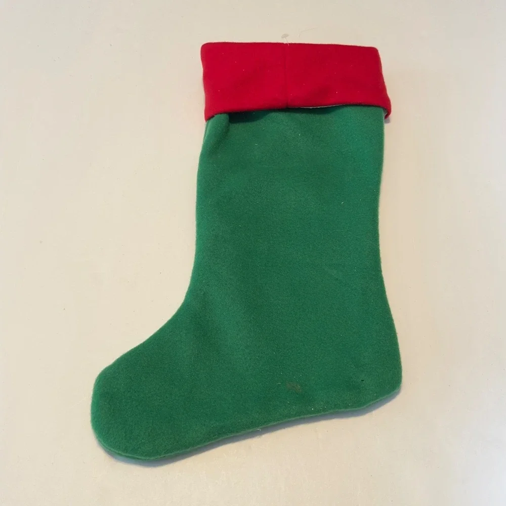Disney Mickey Mouse Green‎ Christmas Stocking Merry Christmas Red Cuff 17 Inch